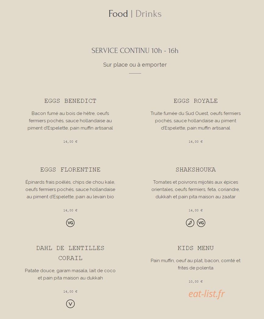 Homie's Kitchen — carte page 1
