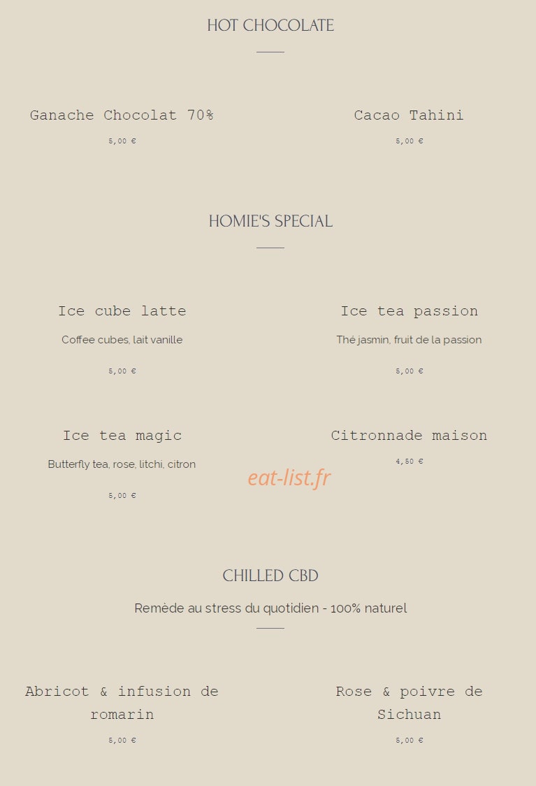 Homie's Kitchen — carte page 6