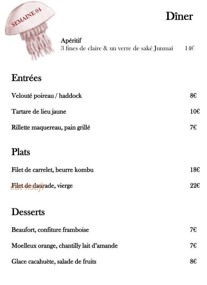 Iodé Bistrot Marin — carte page 1