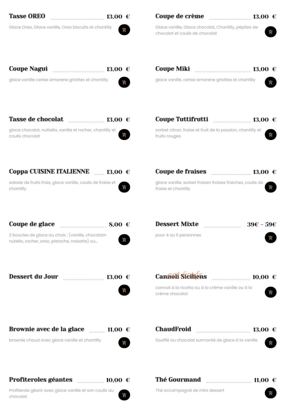 Italian Kitchen — carte page 8