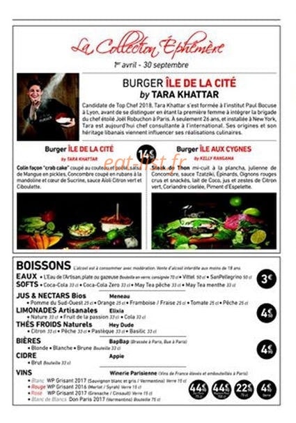 L'Artisan du Burger — carte page 2
