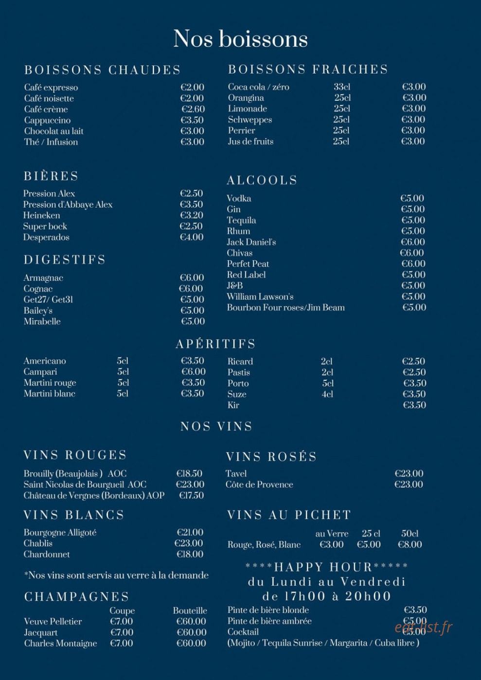 L'Auberge de Boulogne — carte page 2