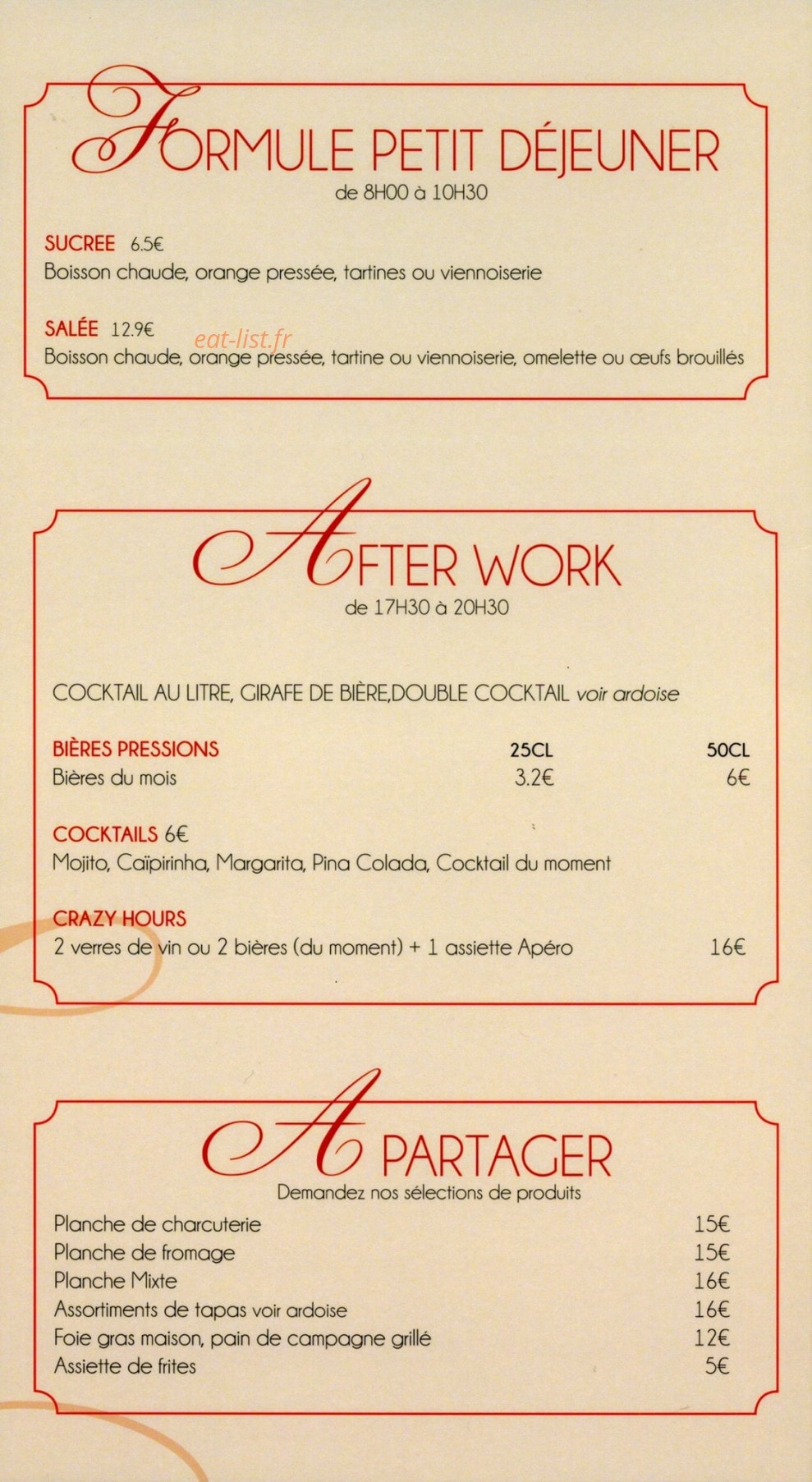 L'initiale Café — carte page 6