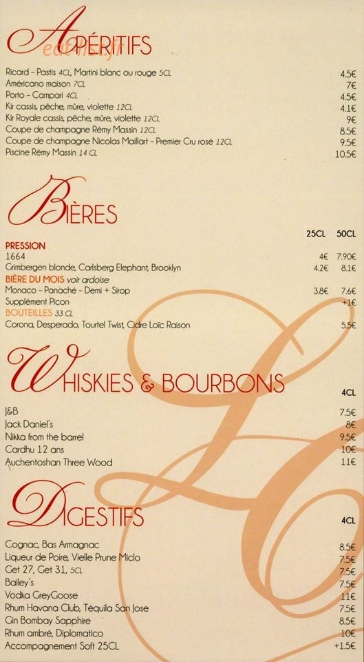 L'initiale Café — carte page 2