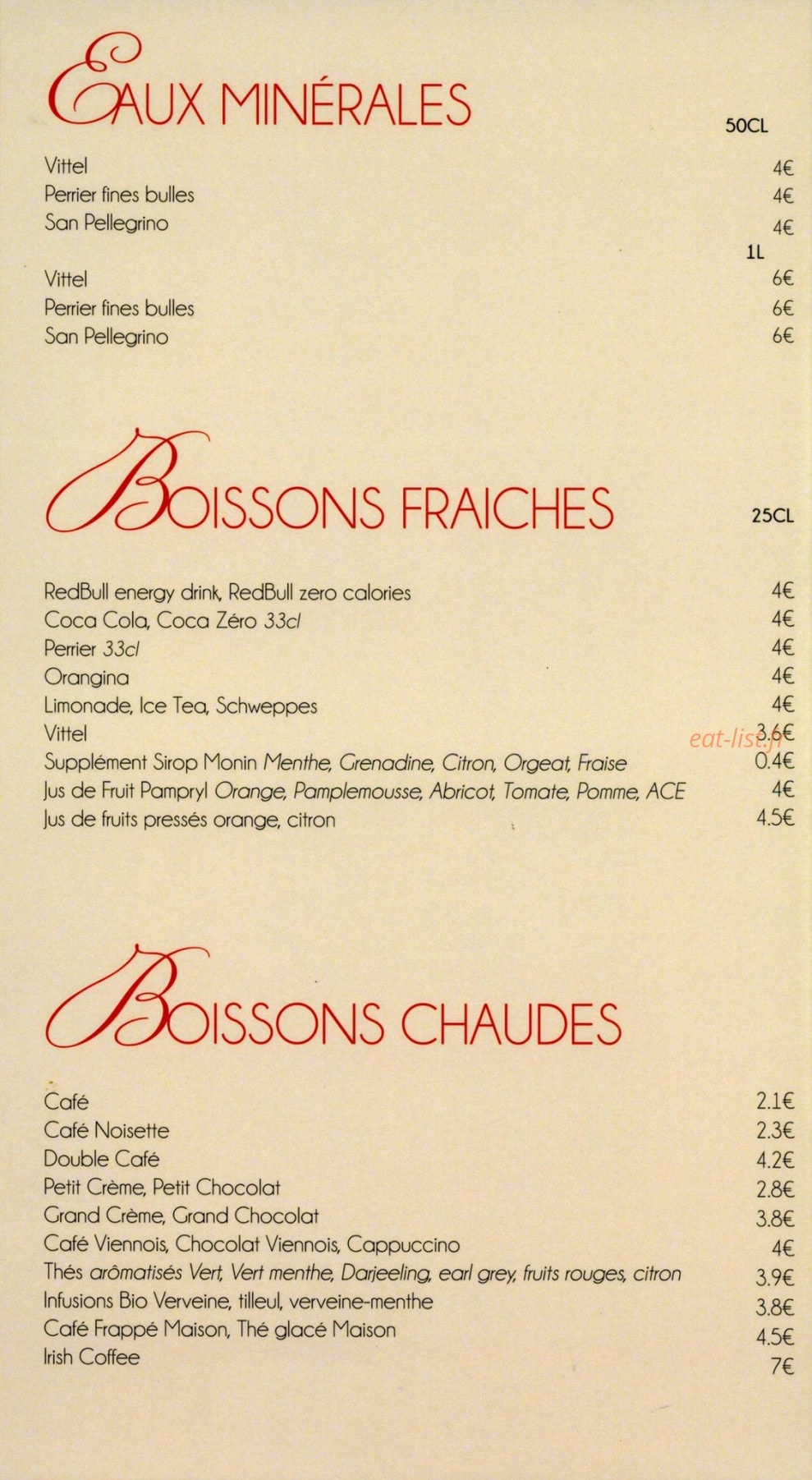 L'initiale Café — carte page 4