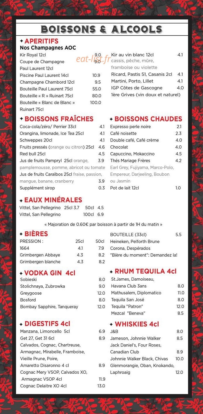 Le Bistro de la Ferme — carte page 5