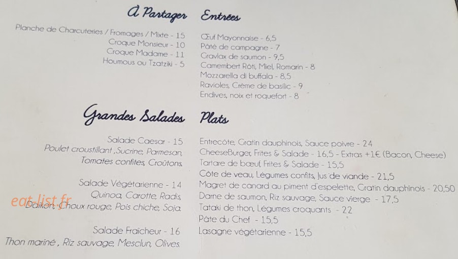 Le Café de l'Église — carte page 1