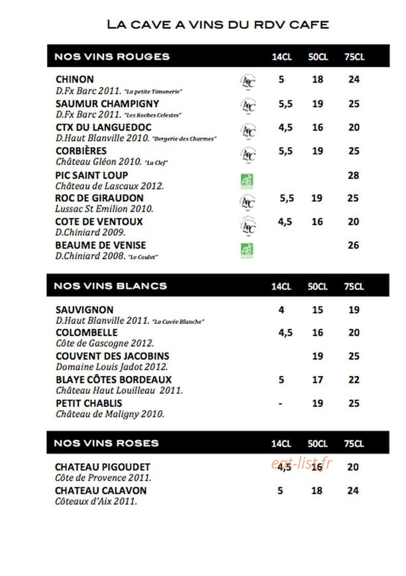 Le Rendez-Vous Café — carte page 3