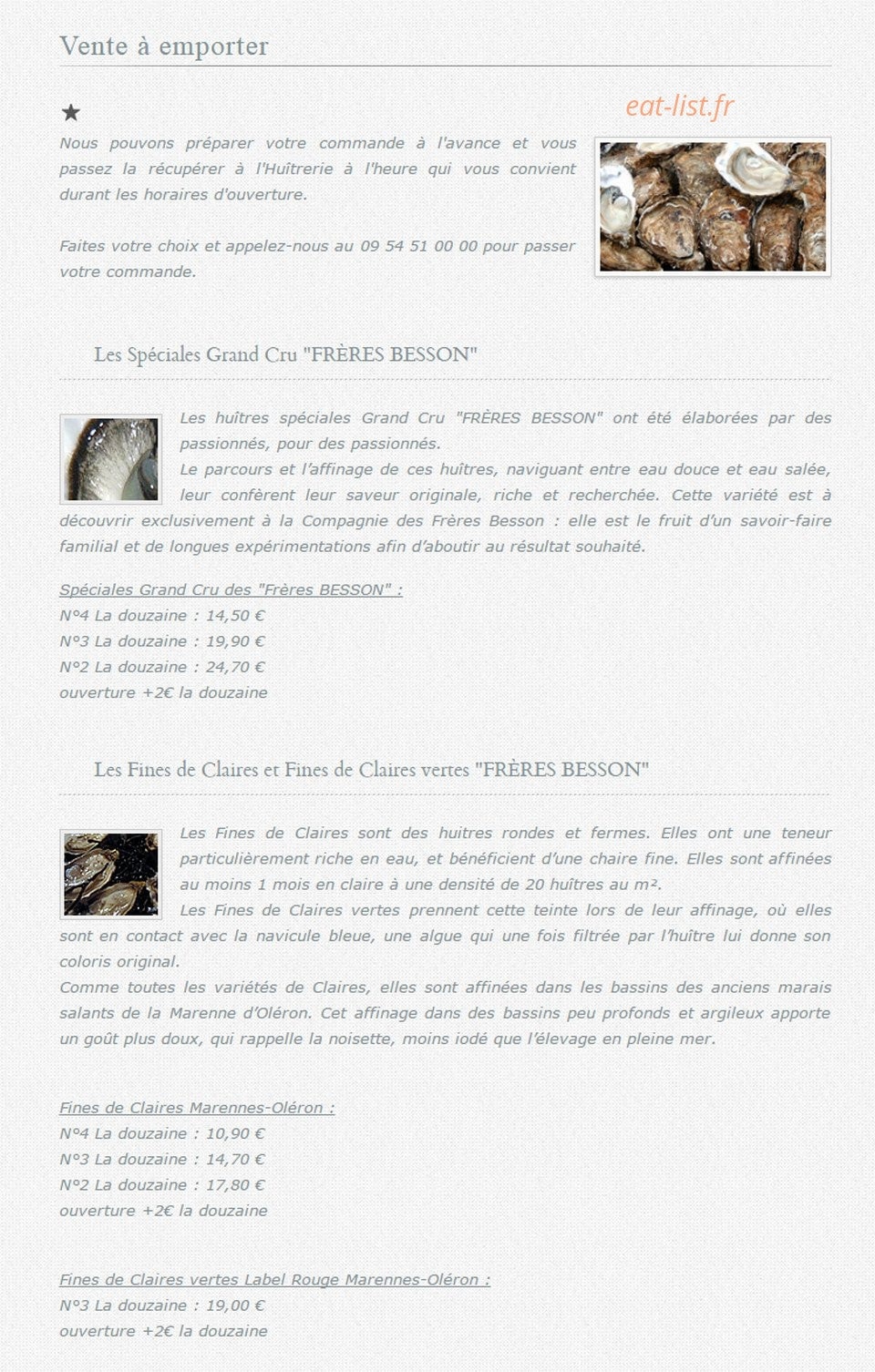 Les Frères Besson — carte page 1