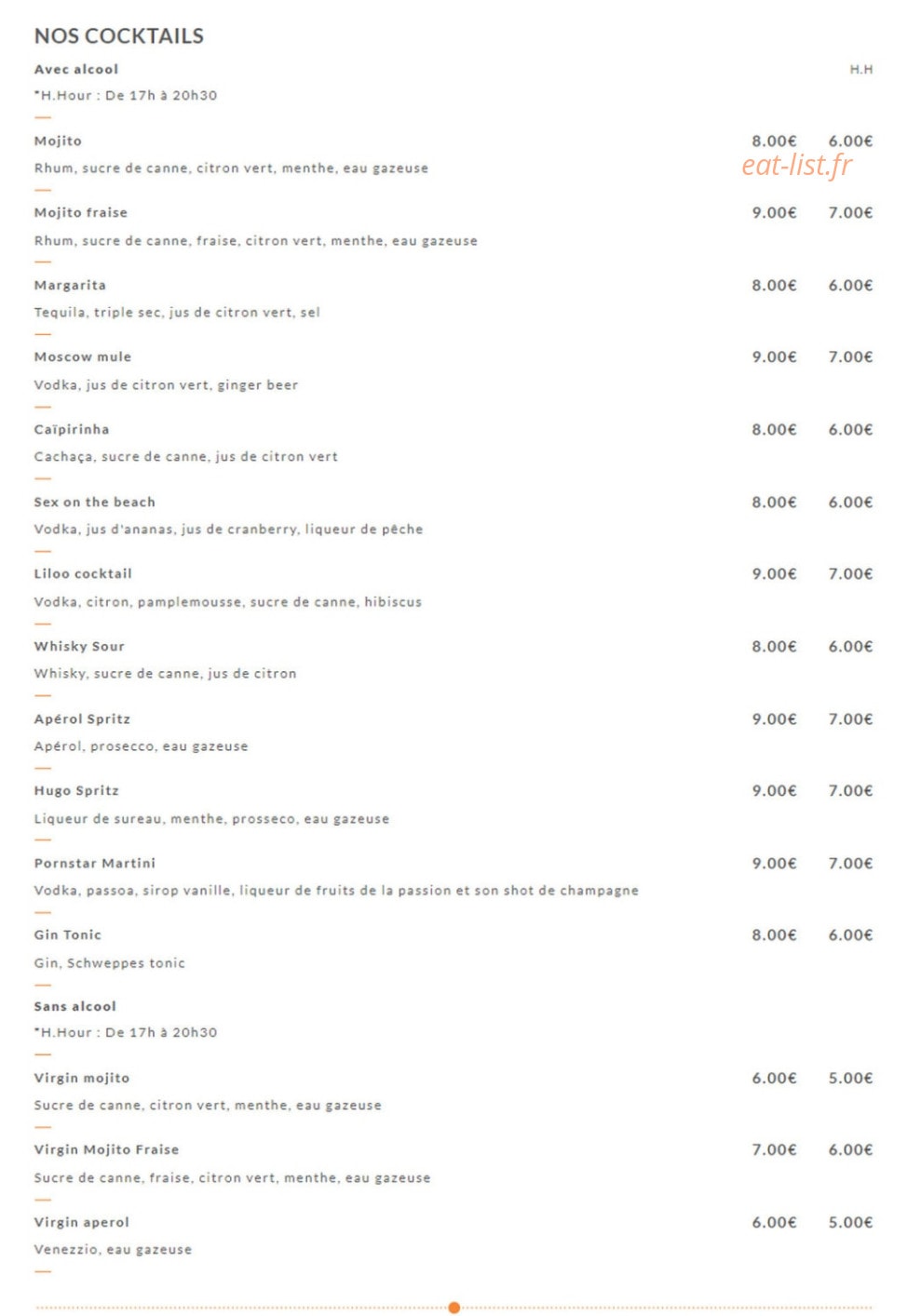 Liloo café — carte page 6