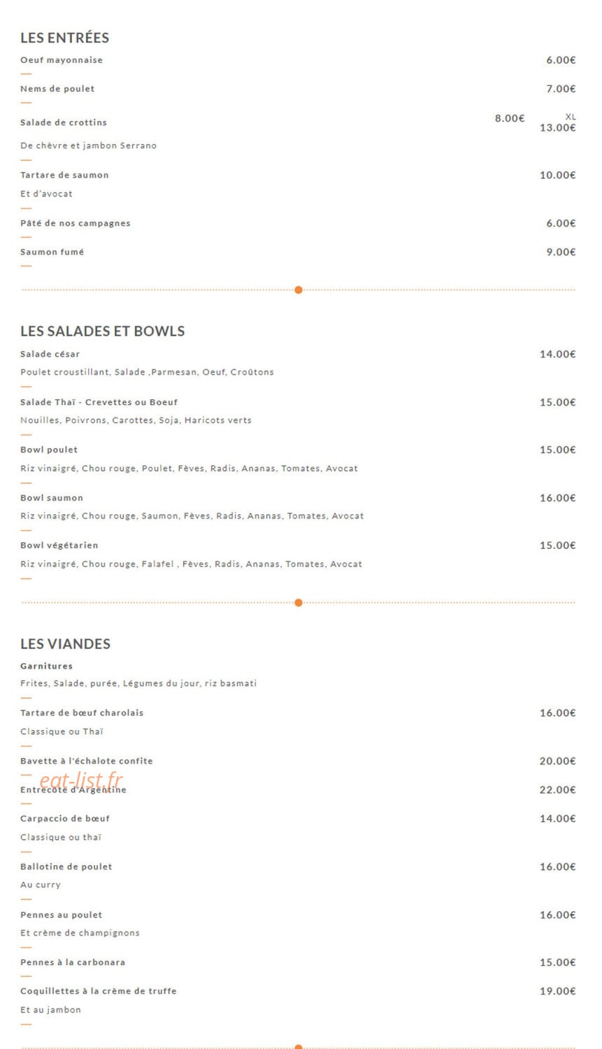 Liloo café — carte page 1