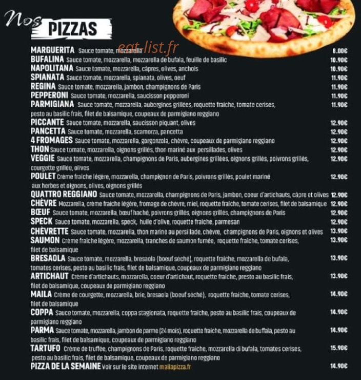 Maila pizza — carte page 3