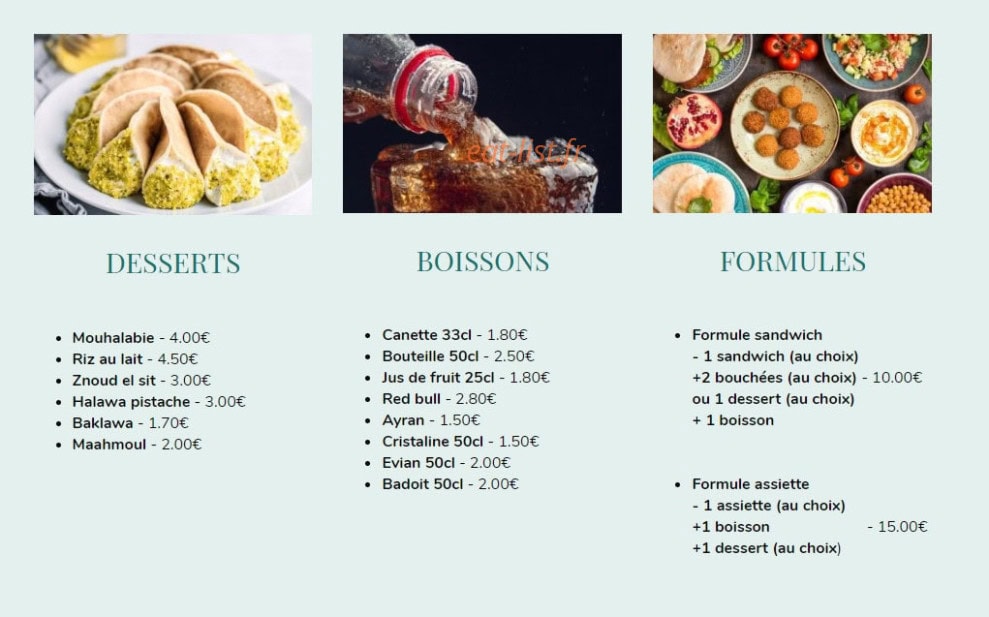 Mezze shop — carte page 2