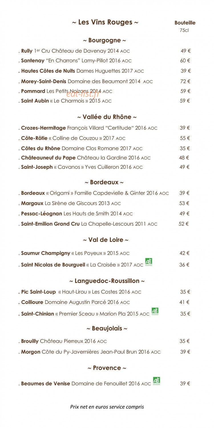 Mon Bistrot — carte page 3