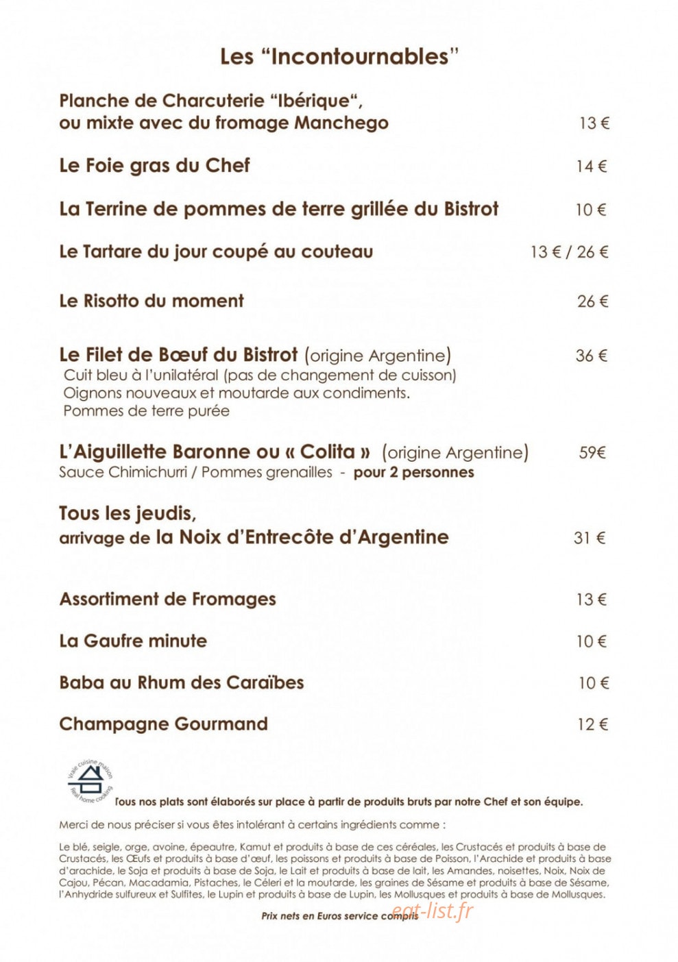 Mon Bistrot — carte page 2