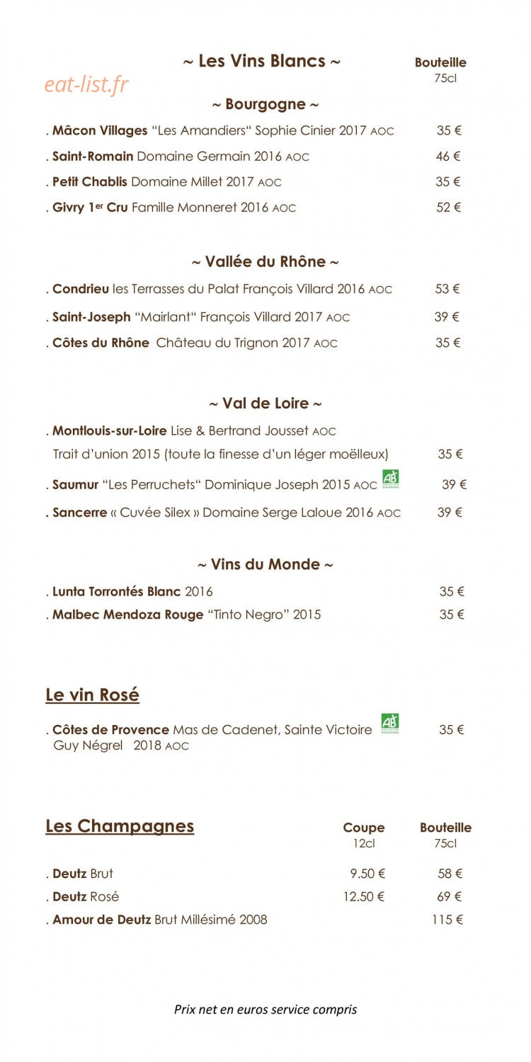 Mon Bistrot — carte page 4