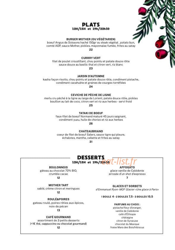 Mother Café — carte page 4