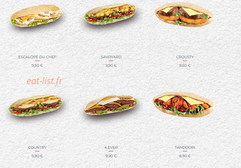 Mr Beef — carte page 12