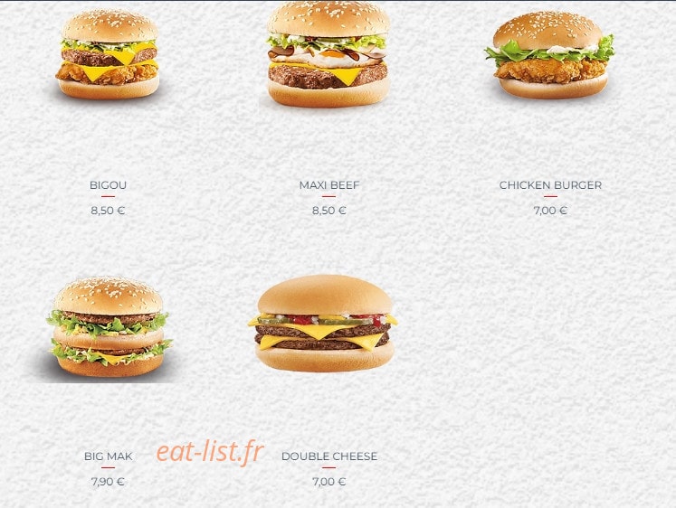 Mr Beef — carte page 10