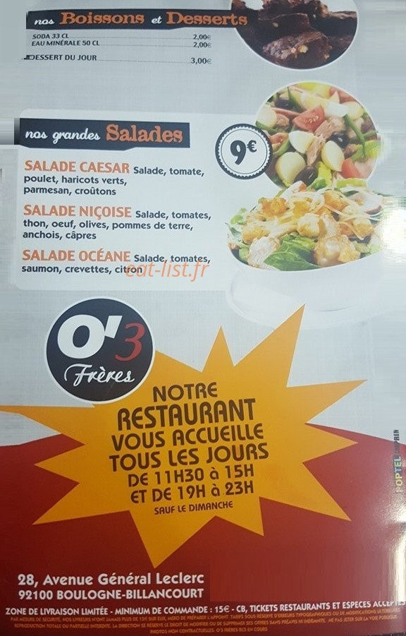 O'3 Frères — carte page 4