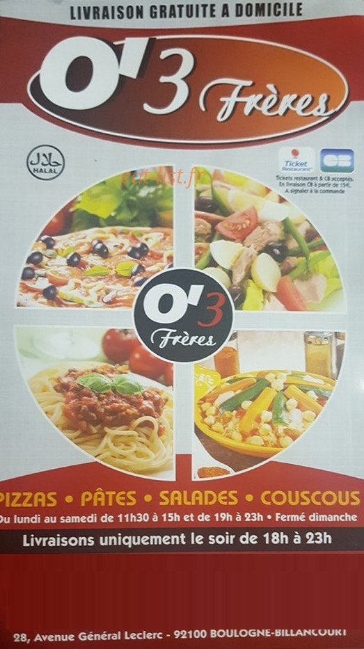 O'3 Frères — carte page 1