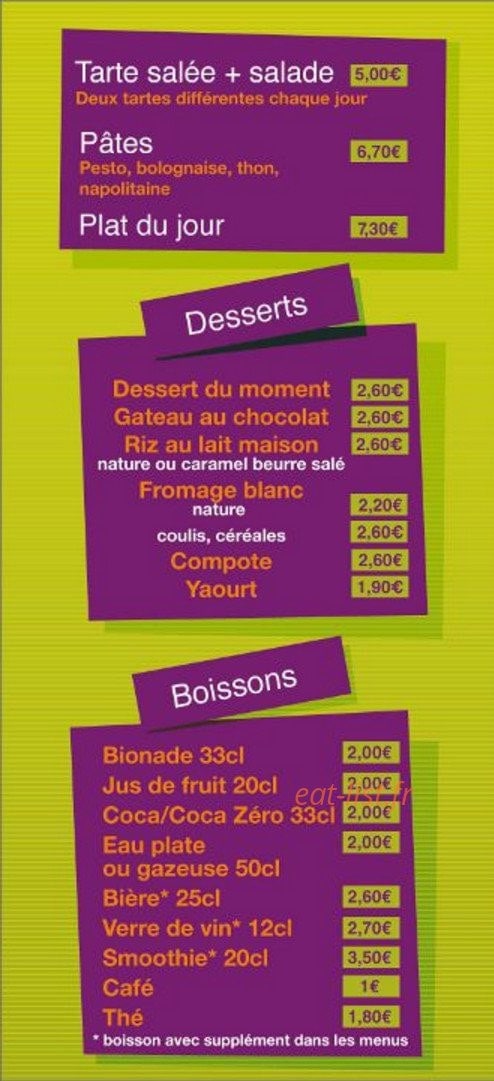 O'menu bio — carte page 3