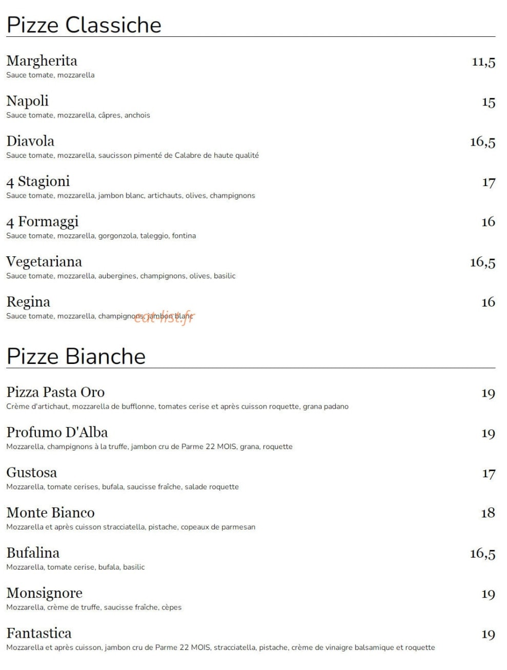 Pasta Oro — carte page 4