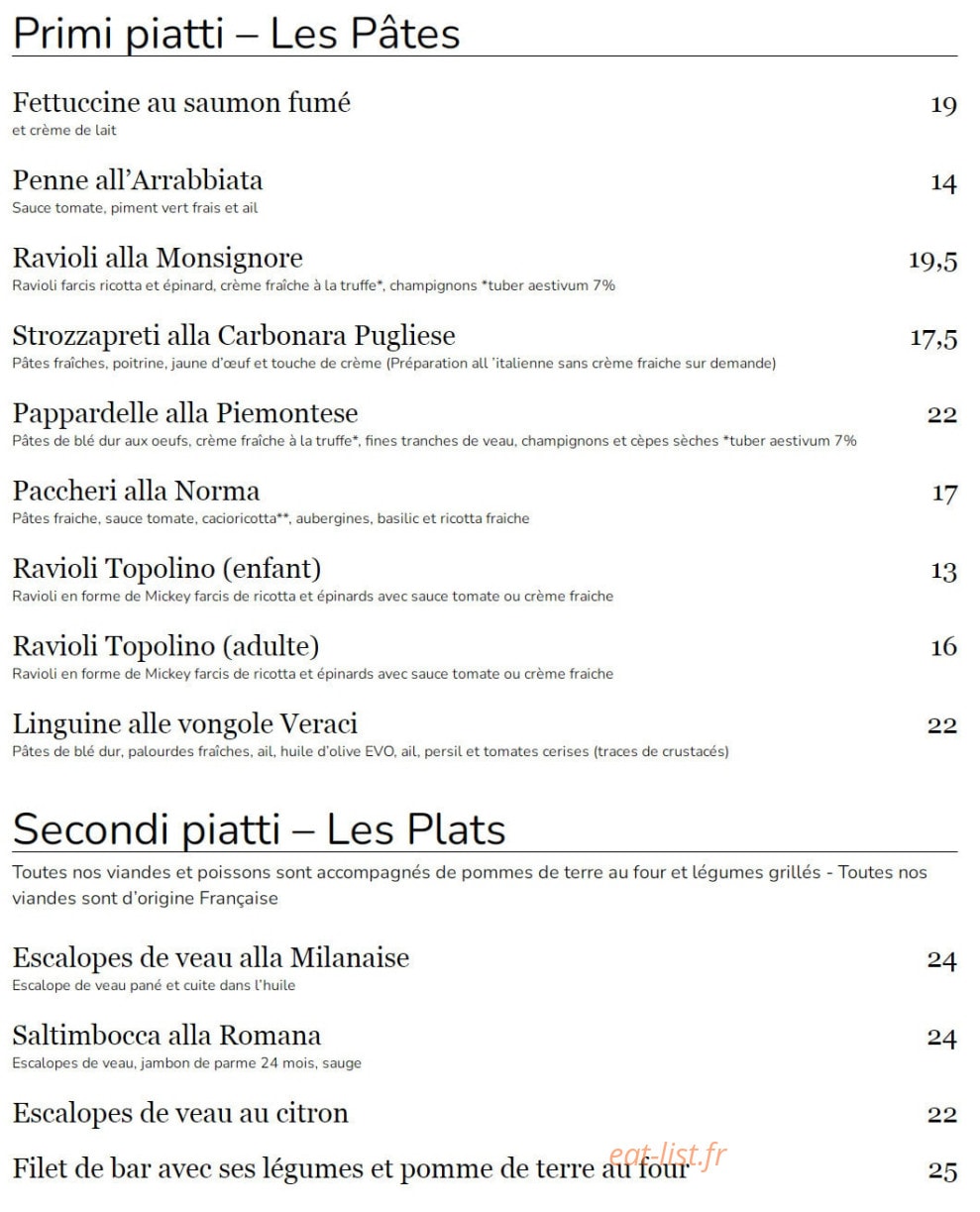 Pasta Oro — carte page 3