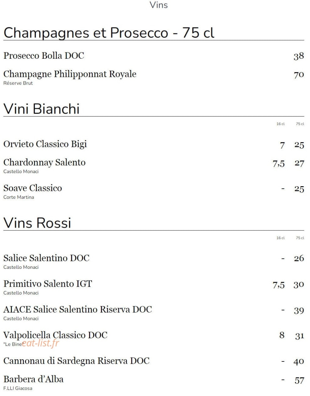 Pasta Oro — carte page 7