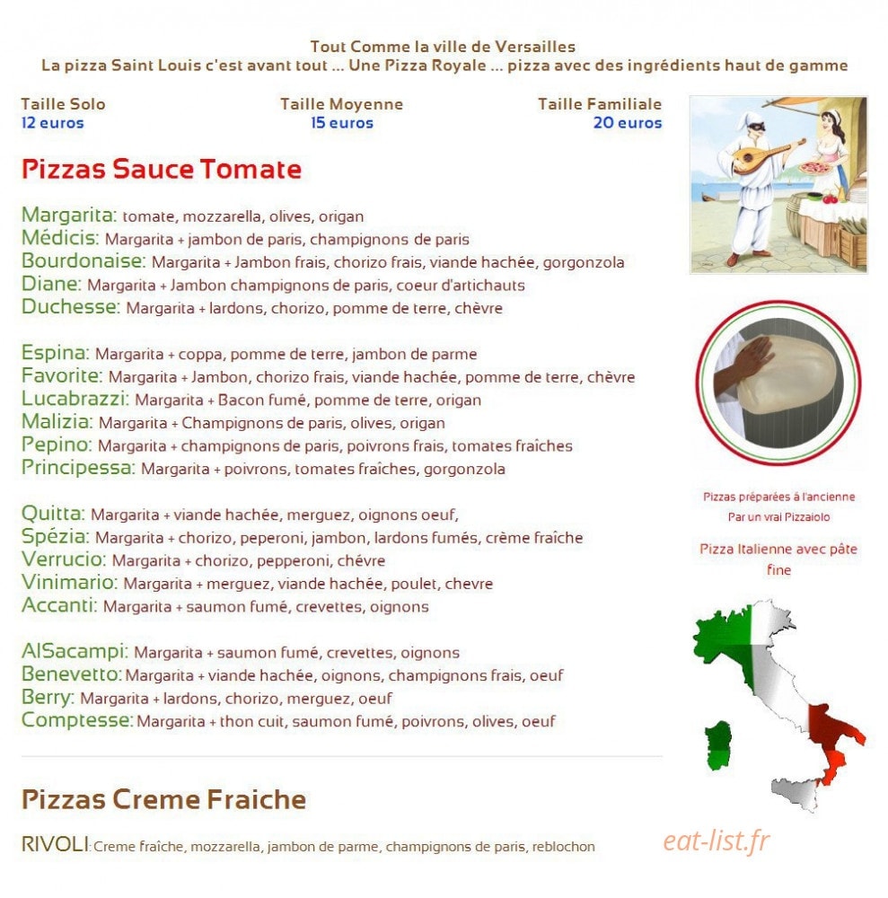 Pizza Saint Louis — carte page 1