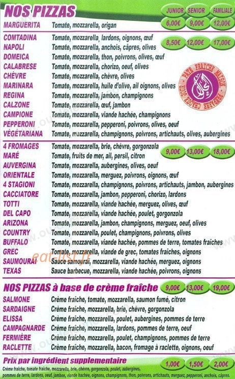 Pronto pizza — carte page 2