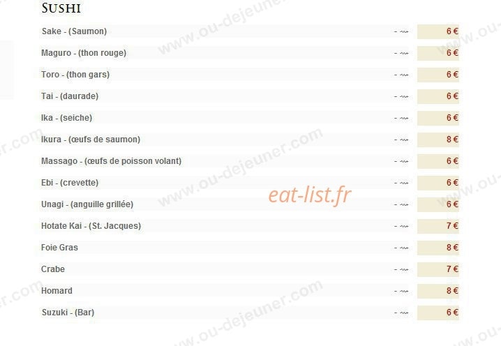 Restaurant SU — carte page 6