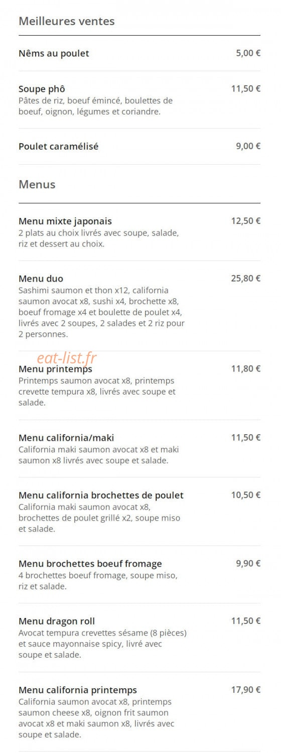 Silly Gourmet — carte page 1