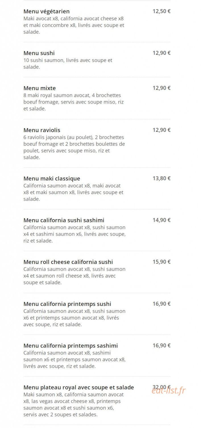 Silly Gourmet — carte page 2
