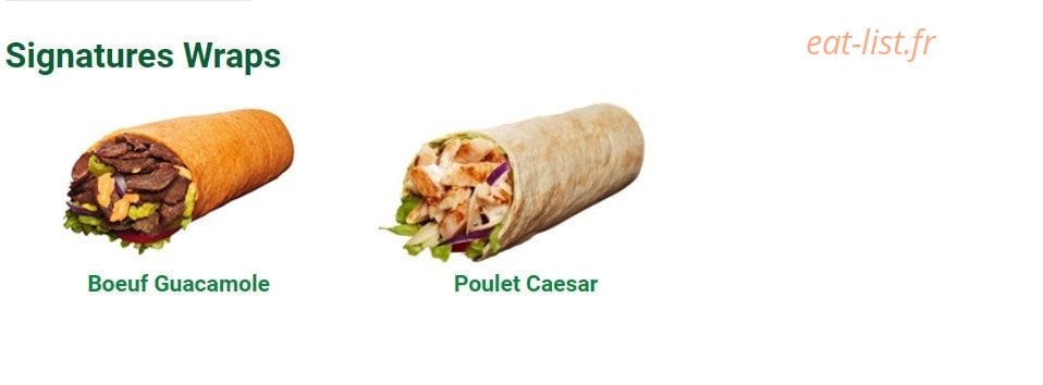 Subway — carte page 2
