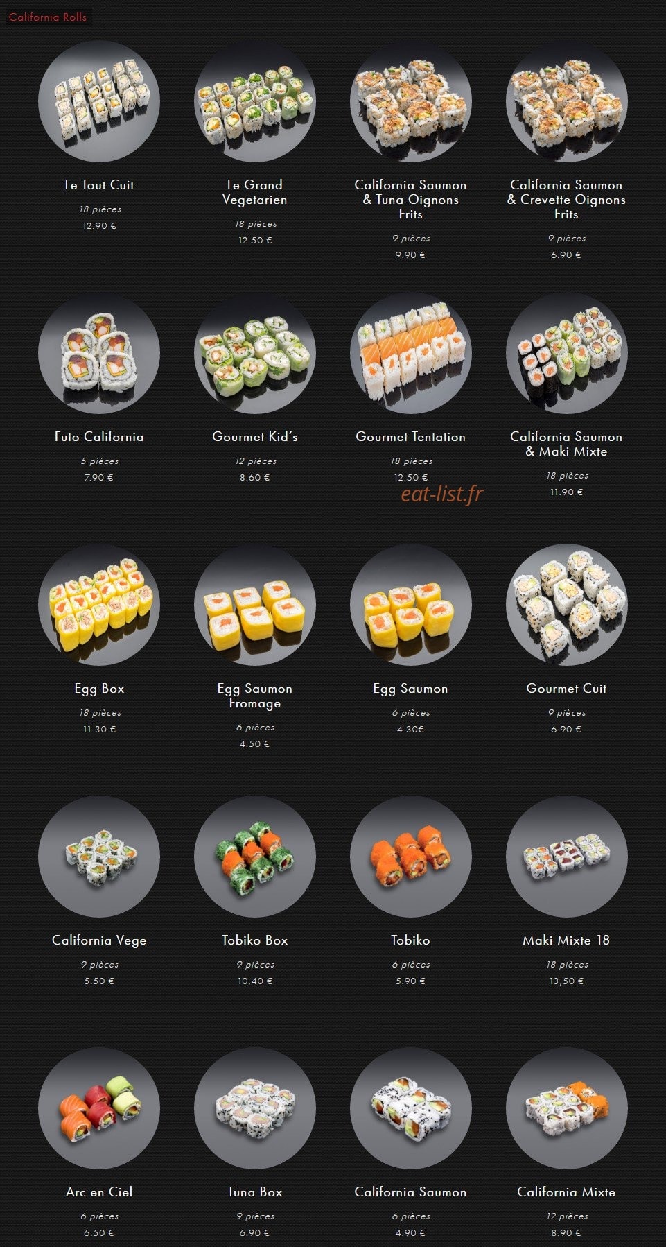 Sushi Gourmet — carte page 3