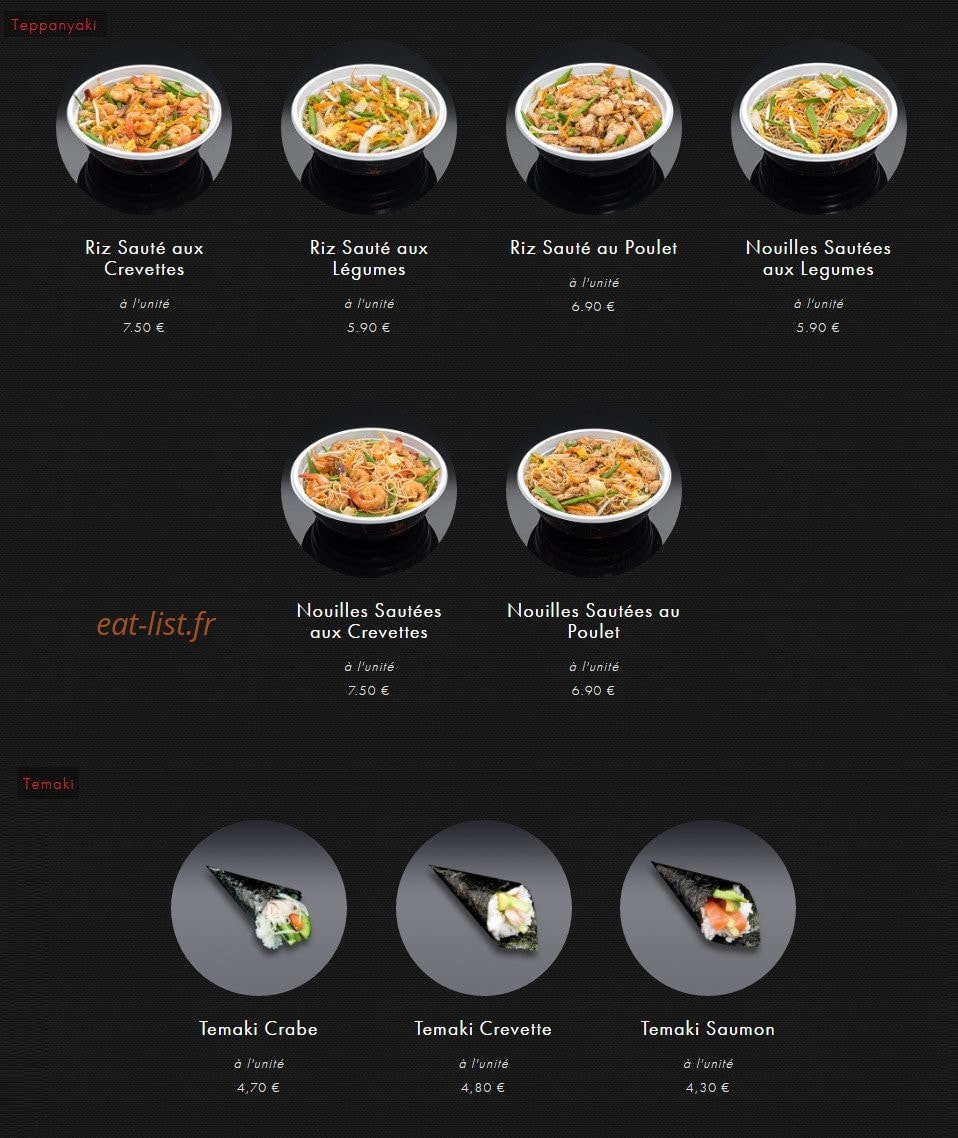 Sushi Gourmet — carte page 2