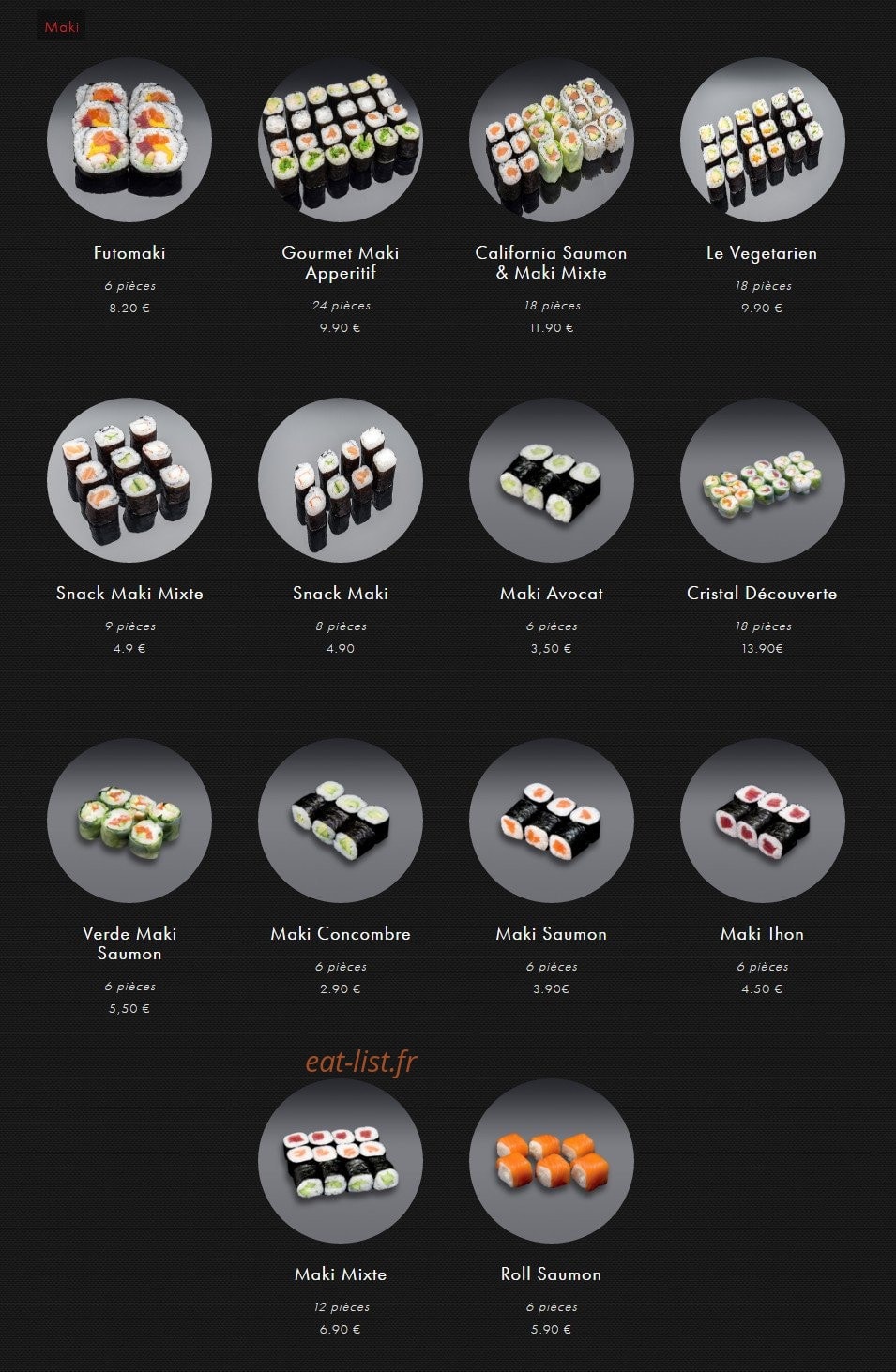 Sushi Gourmet — carte page 5