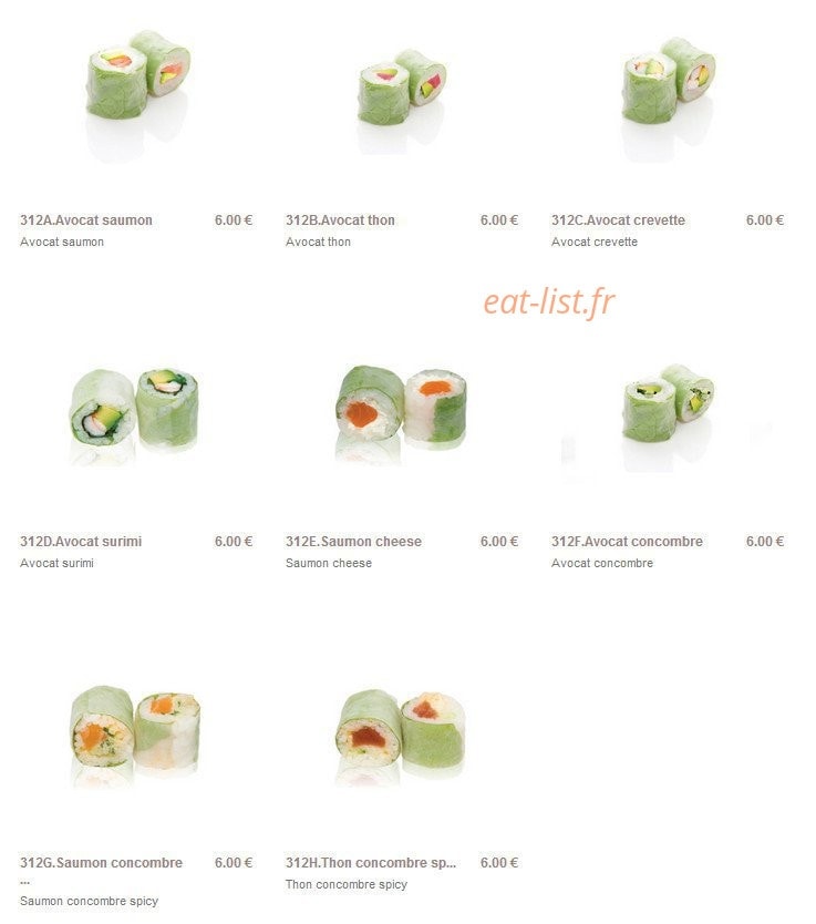 Sushi Paradise — carte page 14