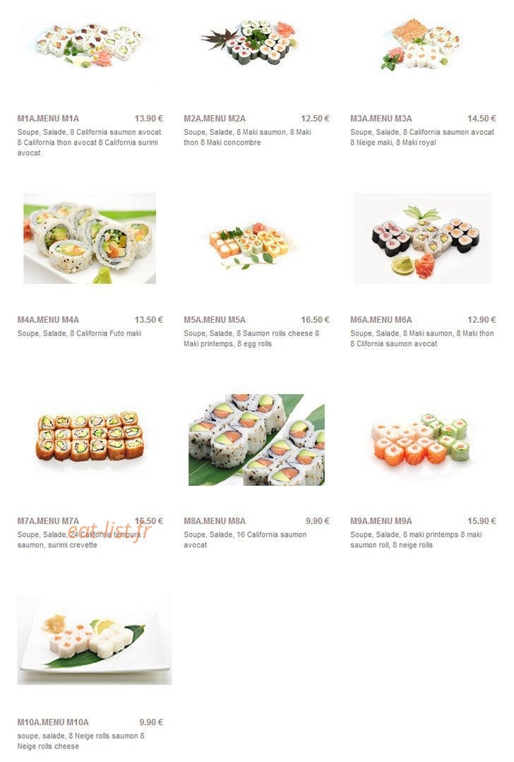Sushi Paradise — carte page 4