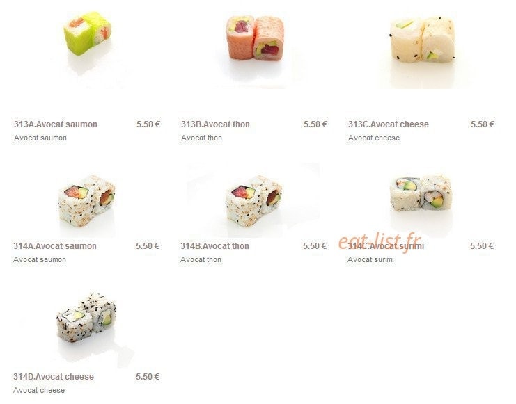 Sushi Paradise — carte page 1