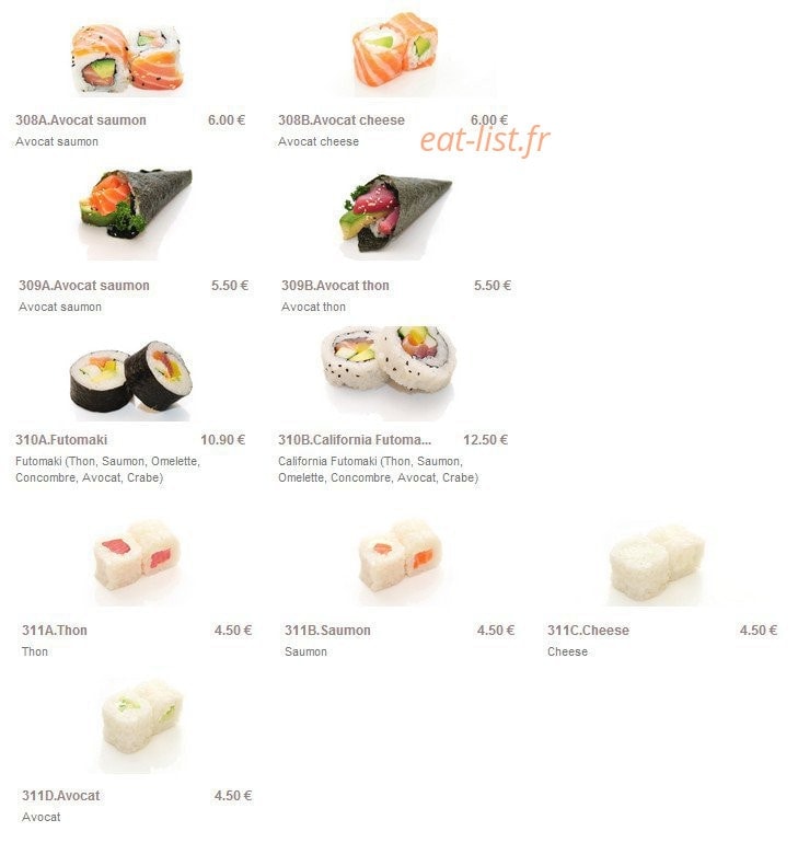 Sushi Paradise — carte page 13