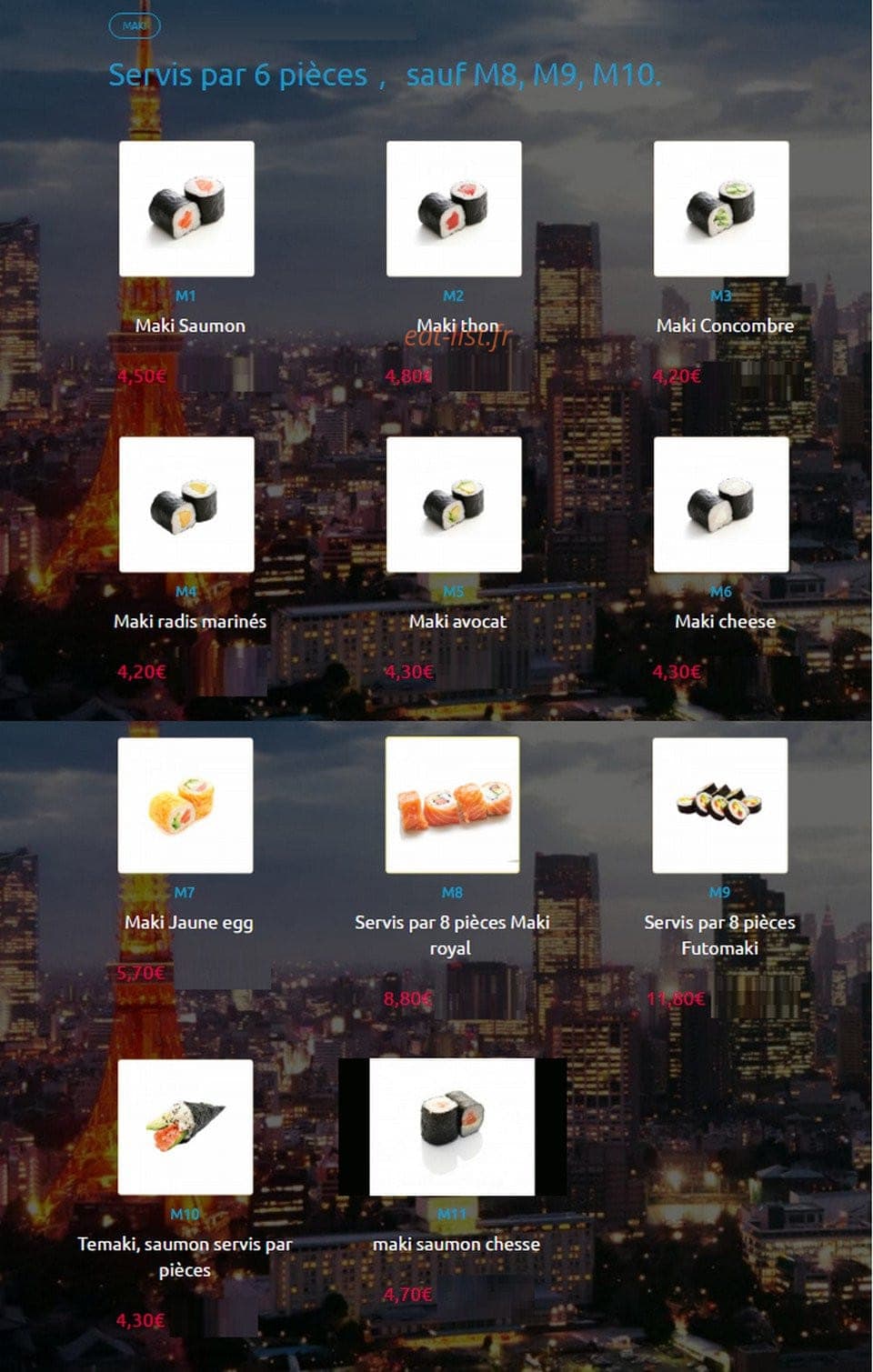 Sushido — carte page 7