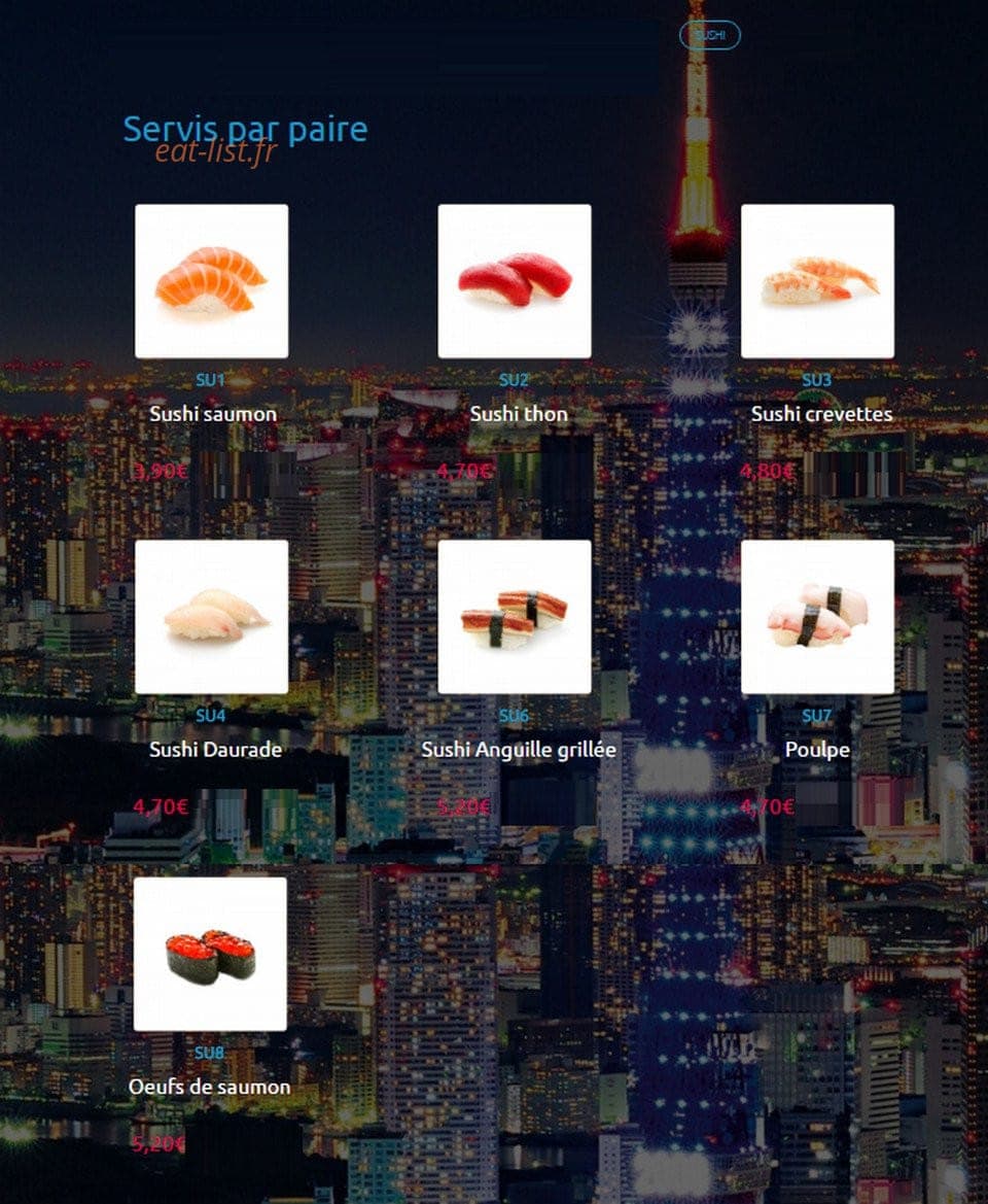 Sushido — carte page 6
