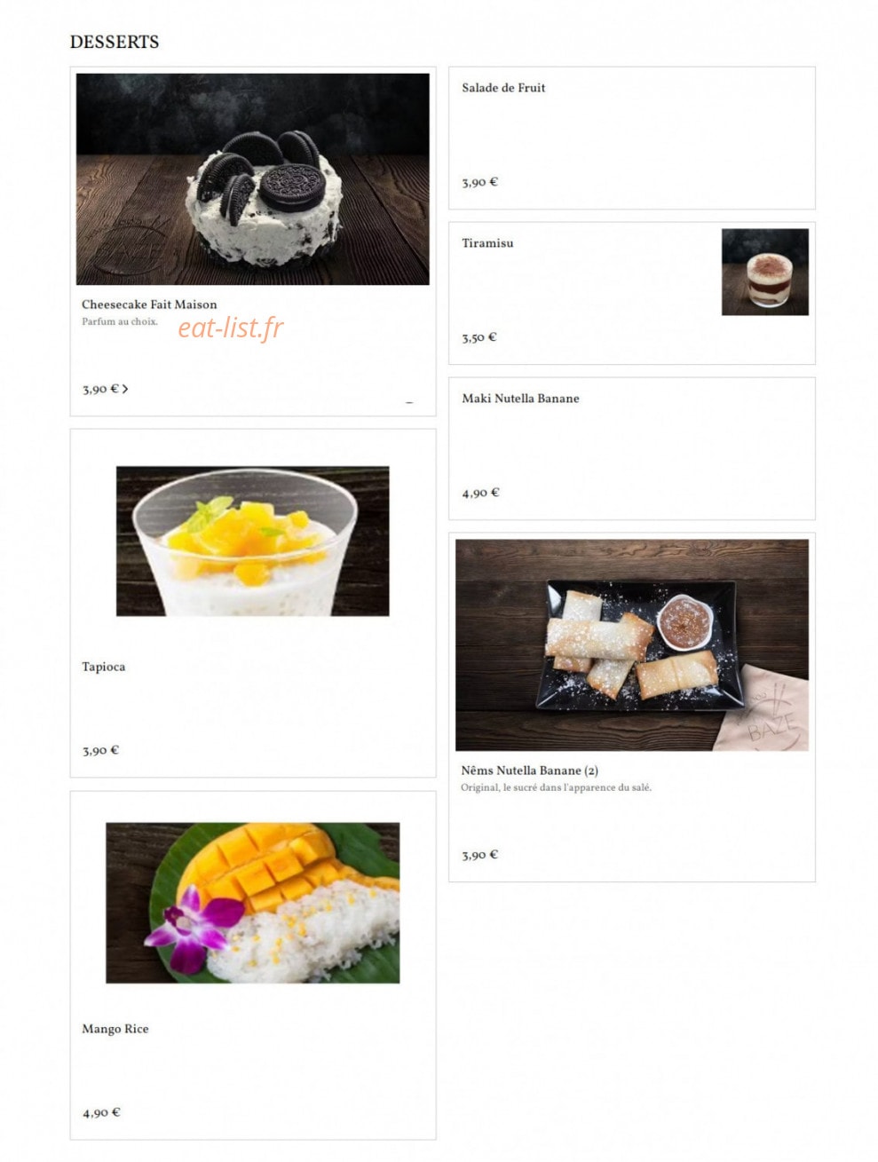 Asian Food By BAZE — carte page 6