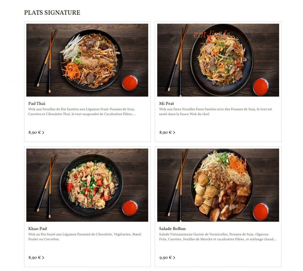 Asian Food By BAZE — carte page 2