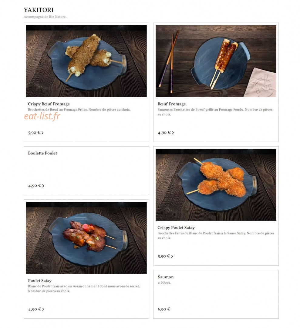 Asian Food By BAZE — carte page 4