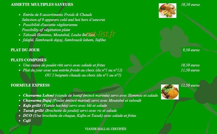 Aux Multiples Saveurs — carte page 2