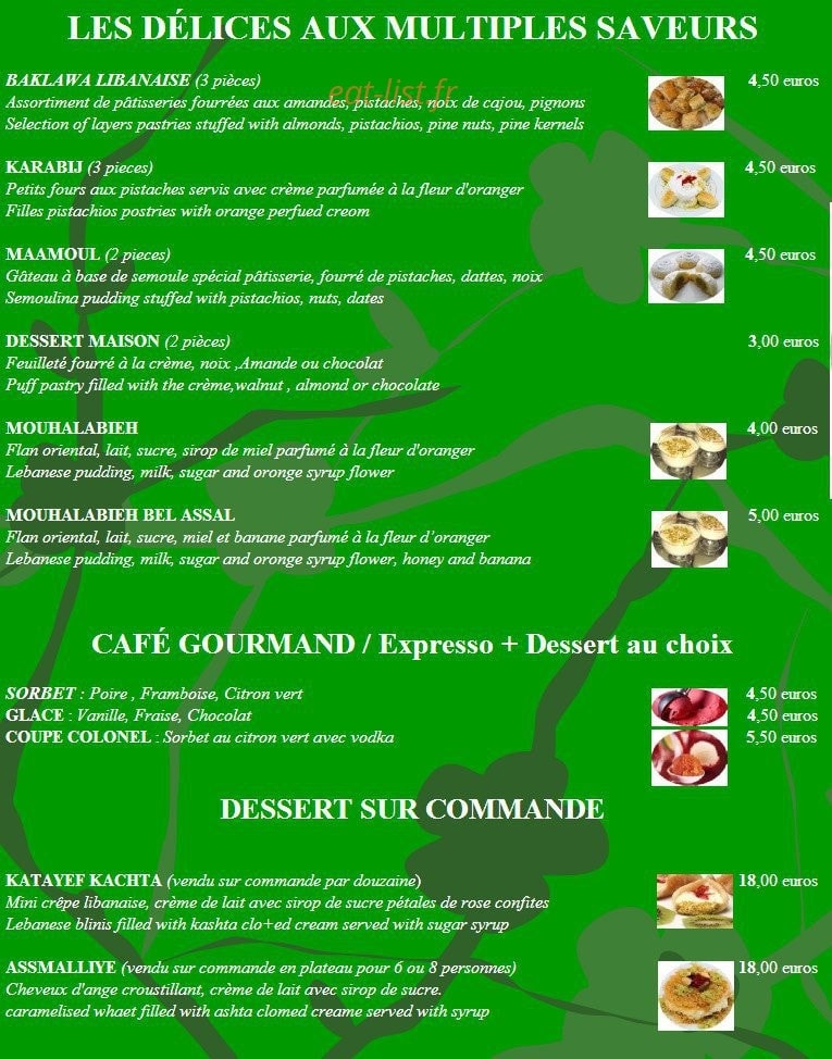 Aux Multiples Saveurs — carte page 8