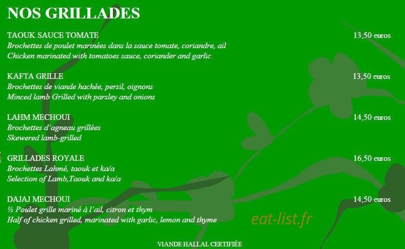 Aux Multiples Saveurs — carte page 7